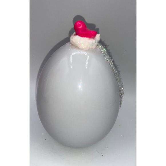 Vintage Ceramic Diorama Egg Pink Rhinestone Bunny Deb O. Original Designs OOAK - Picture 10 of 16